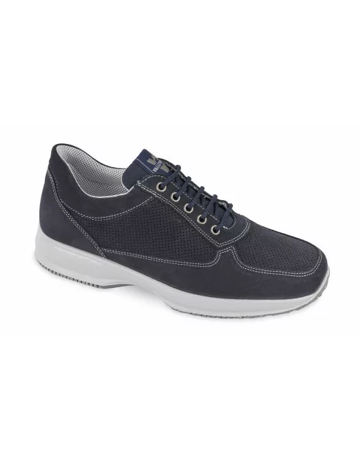 Stringata classica Uomo Valleverde 53852 in Pelle Antracite o Blu modello casual. Calzature comode