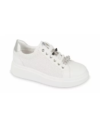 Sneakers Donna Valleverde 35100 in Pelle Silver o Gold modello casual. Calzature comode