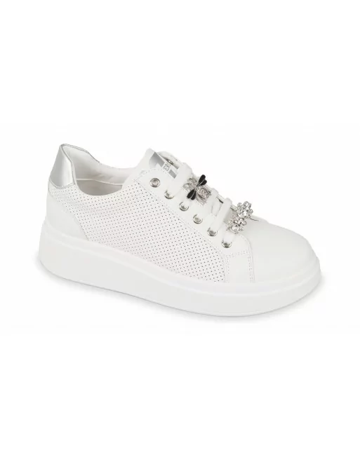 Sneakers Donna Valleverde 35100 in Pelle Silver o Gold modello casual. Calzature comode