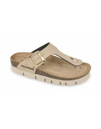 Sandali Donna Valleverde VG6830Q in Pelle Sabbia modello casual. Calzature comode