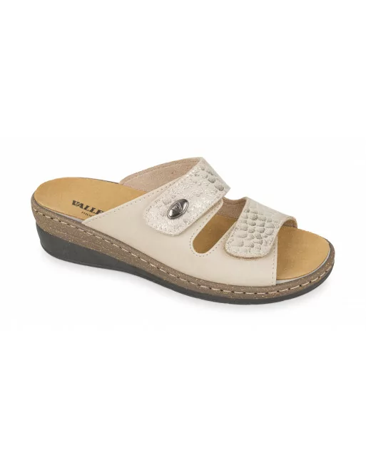 Sandali Donna Valleverde 25502B in Pelle Beige modello casual. Calzature comode