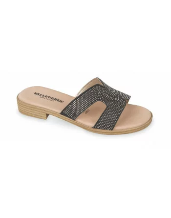 Sandali Donna Valleverde 55400 in Pelle Ghiaccio o Nero o Avio o Beige modello casual. Calzature comode