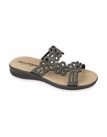 Sandali Donna Valleverde 25325 in Pelle Oro o Nero o Argento modello casual. Calzature comode