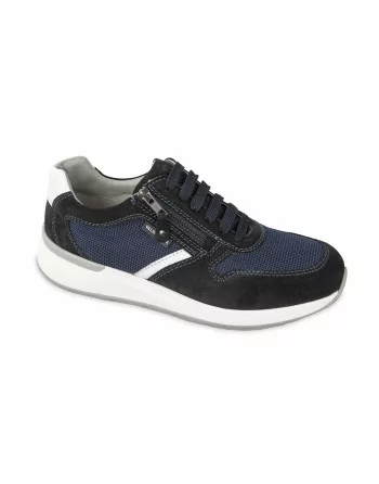 Sneakers Uomo Valleverde 36845 in Pelle Blu o Tortora modello casual. Calzature comode