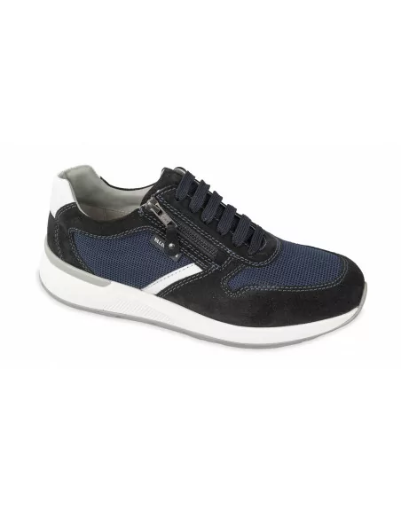 Sneakers Uomo Valleverde 36845 in Pelle Blu o Tortora modello casual. Calzature comode