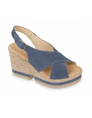 Sandalo Donna Valleverde 39150 in Pelle Denim o Cuoio modello casual. Calzature comode