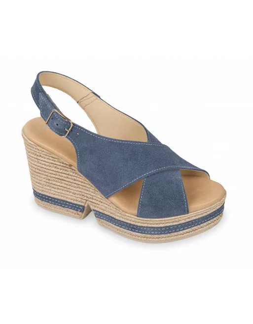 Sandalo Donna Valleverde 39150 in Pelle Denim o Cuoio modello casual. Calzature comode