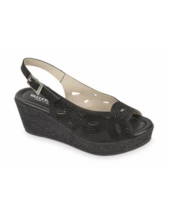 Sandalo Donna Valleverde 32213 in Pelle Visone o Nero modello casual. Calzature comode