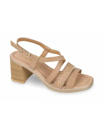 Sandalo Donna Valleverde 32451 in Pelle Sand modello casual. Calzature comode