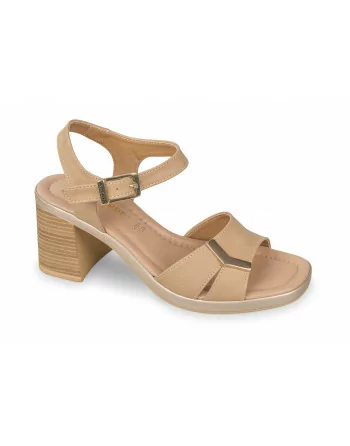 Sandalo Donna Valleverde 32450 in Pelle Avorio o Ecru modello casual. Calzature comode