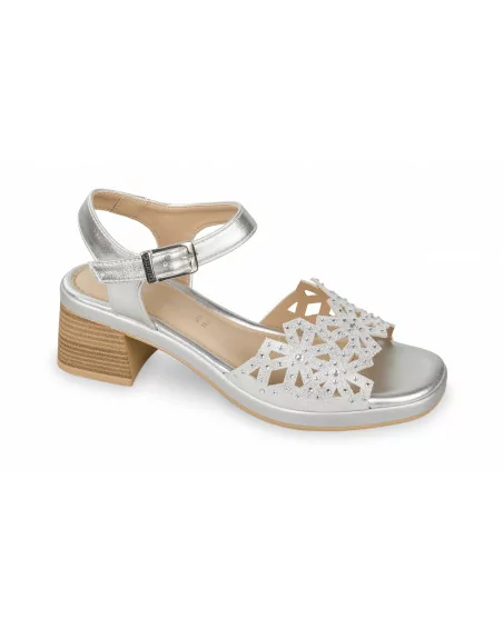 Sandalo Donna Valleverde 40100 in Pelle Silver o Gold modello casual. Calzature comode