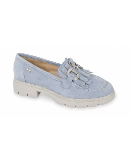 Mocassini Donna Valleverde V47501 in Pelle Cuoio o Azzurro modello casual. Calzature comode