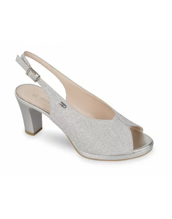 Sandalo elegante Donna Valleverde 28345 in Pelle Silver o Nero o Blu modello casual. Calzature comode