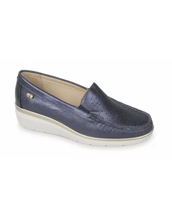 Mocassini Donna Valleverde 11051 in Pelle Navy o Bronzo modello casual. Calzature comode