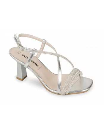 Sandalo elegante Donna Valleverde 28464 in Pelle Silver o Rose o Nero modello casual. Calzature comode