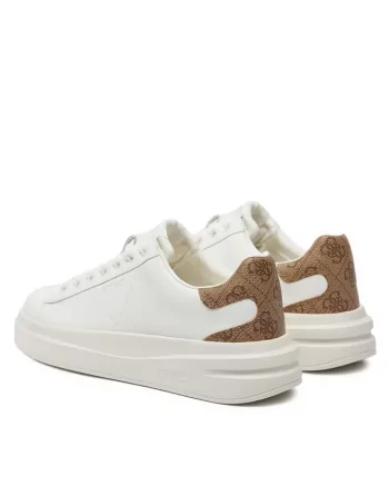 Sneakers Donna Guess in pelle Bianco BFALI12 con logo in rilievo