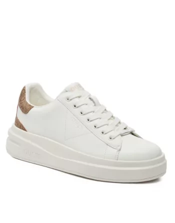 Sneakers Donna Guess in pelle Bianco BFALI12 con logo in rilievo