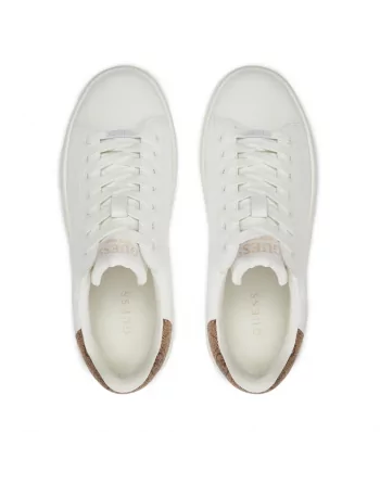 Sneakers Donna Guess in pelle Bianco BFALI12 con logo in rilievo