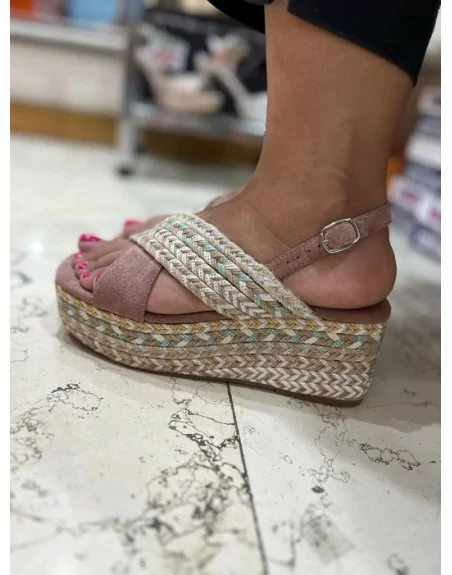 Sandalo Donna intrecciato V21BL6800 Alma Blue
