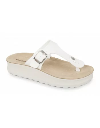 Infradito Donna con zeppa Valleverde V37130 Bianco o Sabbia