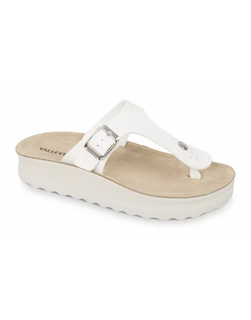 Infradito Donna con zeppa Valleverde V37130 Bianco o Sabbia