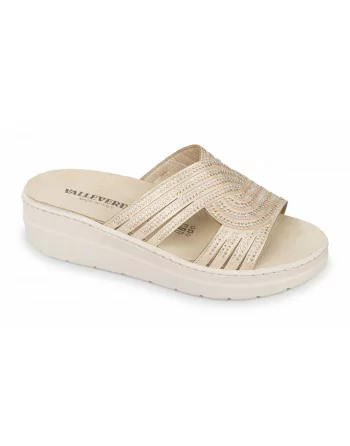 Sandali Donna con zeppa Plantare estraibile Valleverde 55601 Platino