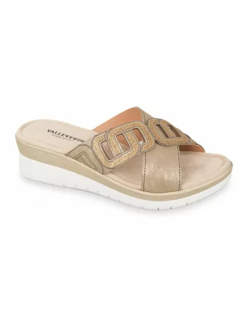 Sandali Donna con zeppa Valleverde 52101 Perla o Bronzo