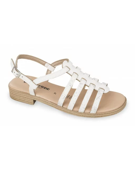 Sandali Donna con cinturino 55405 Valleverde Bianco o Platino