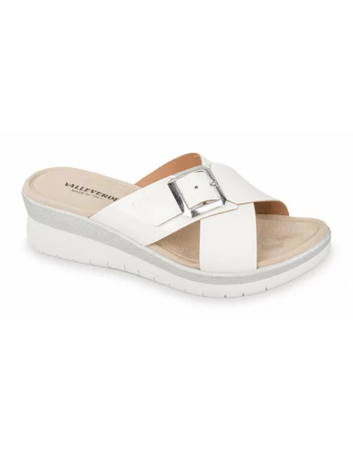 Sandali Donna con Zeppa 52100 Valleverde Bianco o Beige o Nero