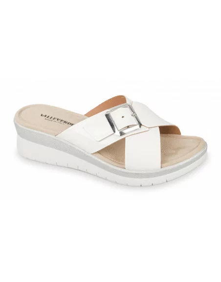 Sandali Donna con Zeppa 52100 Valleverde Bianco o Beige o Nero