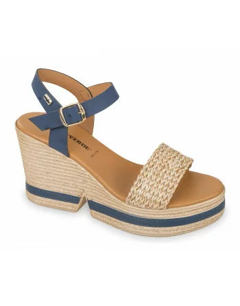 Sandali Donna con zeppa VV49200Y Valleverde Cuoio o Blu