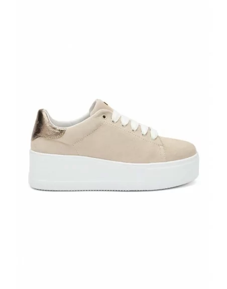 Sneakers Donna Frau 39D0 in Camoscio Beige con applicazioni