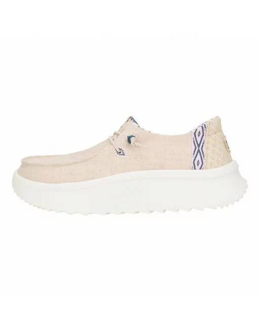 Scarpa Donna Hey Dude in tessuto HD41946 Beige o Bianco