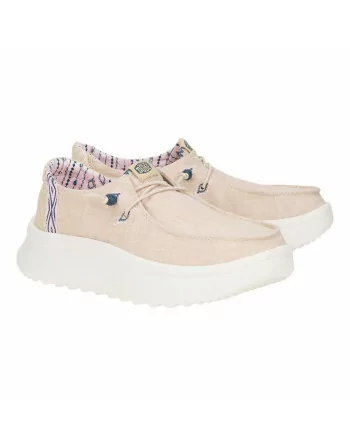 Scarpa Donna Hey Dude in tessuto HD41946 Beige o Bianco