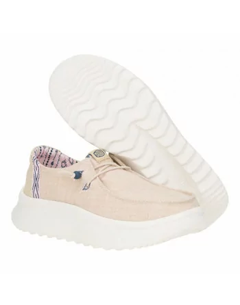 Scarpa Donna Hey Dude in tessuto HD41946 Beige o Bianco