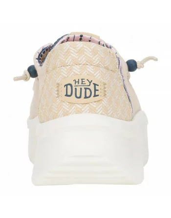 Scarpa Donna Hey Dude in tessuto HD41946 Beige o Bianco