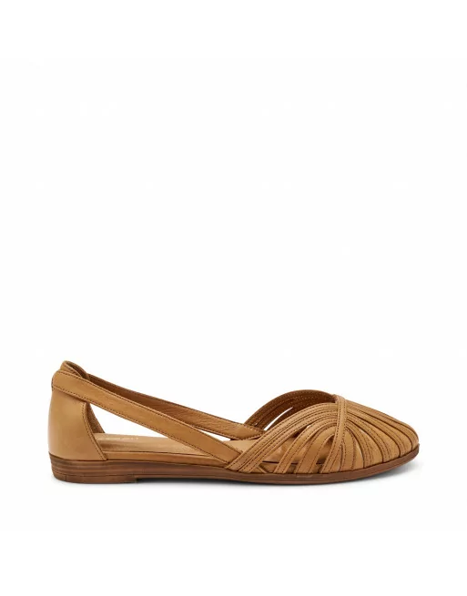 Ballerina Frau in Pelle 03P4 Cammello