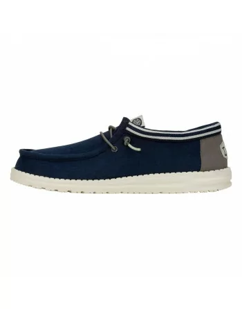 Scarpa Uomo Hey Dude in tessuto HD40715 BluSneakers Wally Letterman - navy e grigio