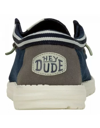 Scarpa Uomo Hey Dude in tessuto HD40715 BluSneakers Wally Letterman - navy e grigio