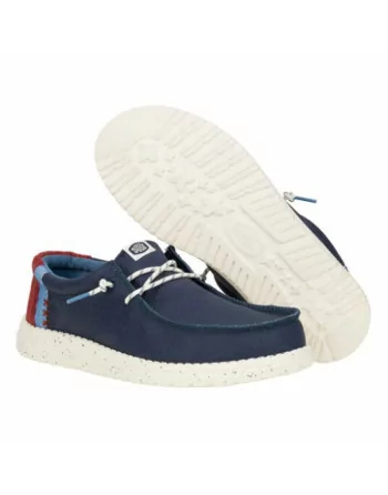 Scarpa Uomo Hey Dude in tessuto HD42598 Blu slip-on Wally Break Hey Day - navy