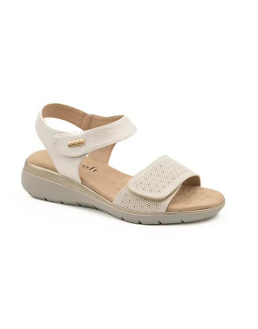 Sandali Donna con strappo e soletta Memory Mysoft 25M001 Perla