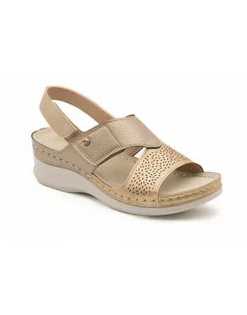 Sandali Donna con strappo e soletta Memory Mysoft 25M017 Bronzo o Argento