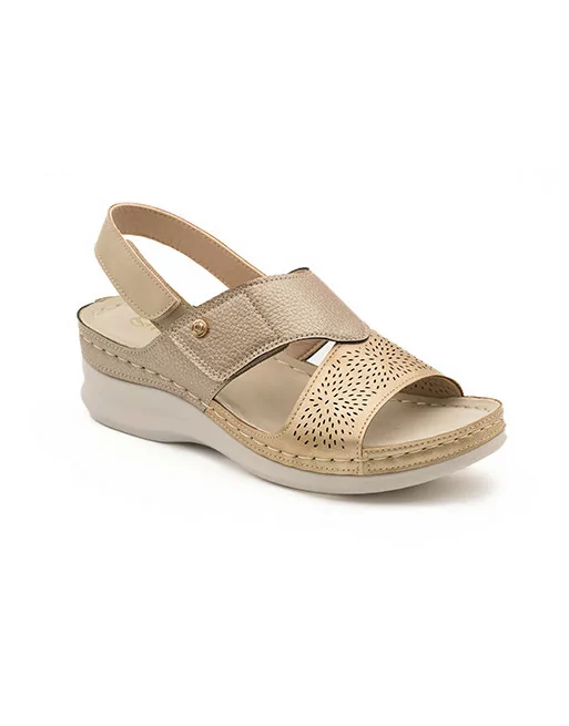 Sandali Donna con strappo e soletta Memory Mysoft 25M017 Bronzo o Argento