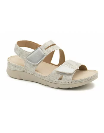 Sandali Donna con strappo e soletta Memory Mysoft 25M022 Argento
