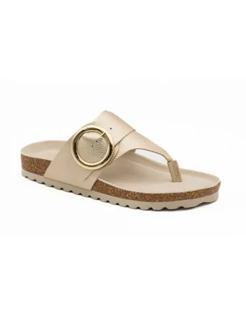 Sandali Donna con strappo e soletta Memory Mysoft 25M071 Platino