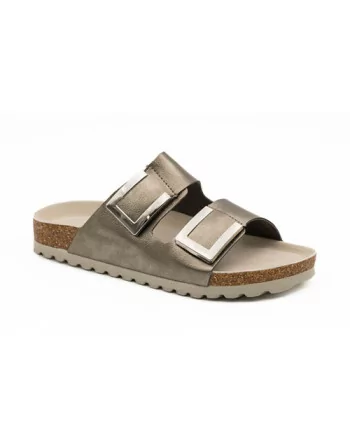 Sandali Donna con strappo e soletta Memory Mysoft 25M072 Platino o Piombo