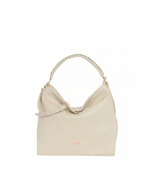 Borsa Sacca Donna Byblos Modello PAVO in Pelle Beige Nero o Cuoio