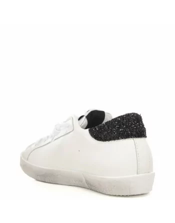 Sneakers Donna Two Stars 2SD4898 Bianco Stella Nero Glitter