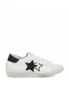 Sneakers Donna Two Stars 2SD4898 Bianco Stella Nero Glitter