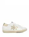 Sneakers Donna Two Stars 2SD4895 Bianco Stella Dorata